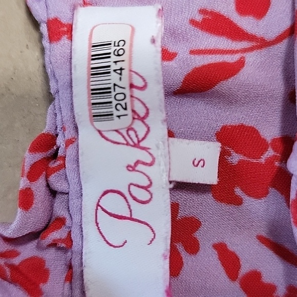 Parker Size S Primrose Combo Blouse, Flutter Sleeve, Gently Used Condition - Picture 11 of 16